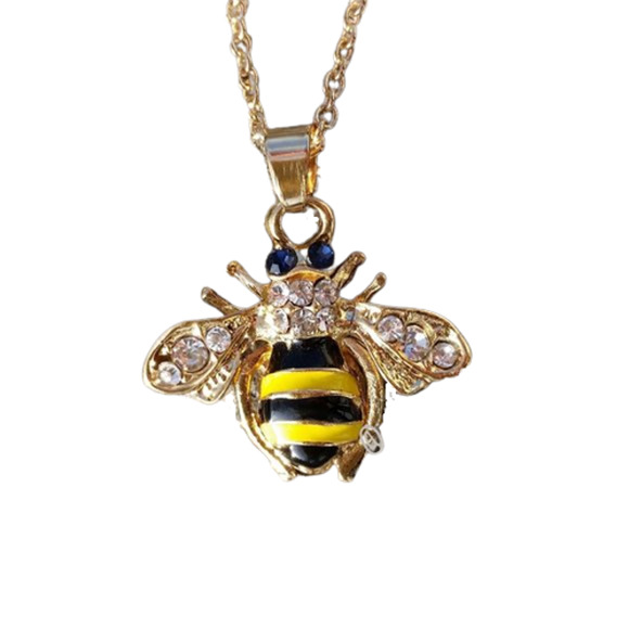 None Jewelry - Necklace Queen Bee Enameled Jeweled Gold Plate NWT